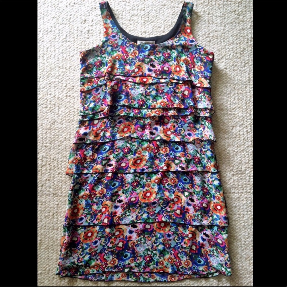 Kenneth Cole New York floral ruffle dress